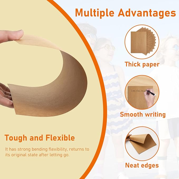 100 Sheets Brown Cardstock 8.5 x 11 Printer Paper, 92lb Heavyweight Paper Card - Image 3