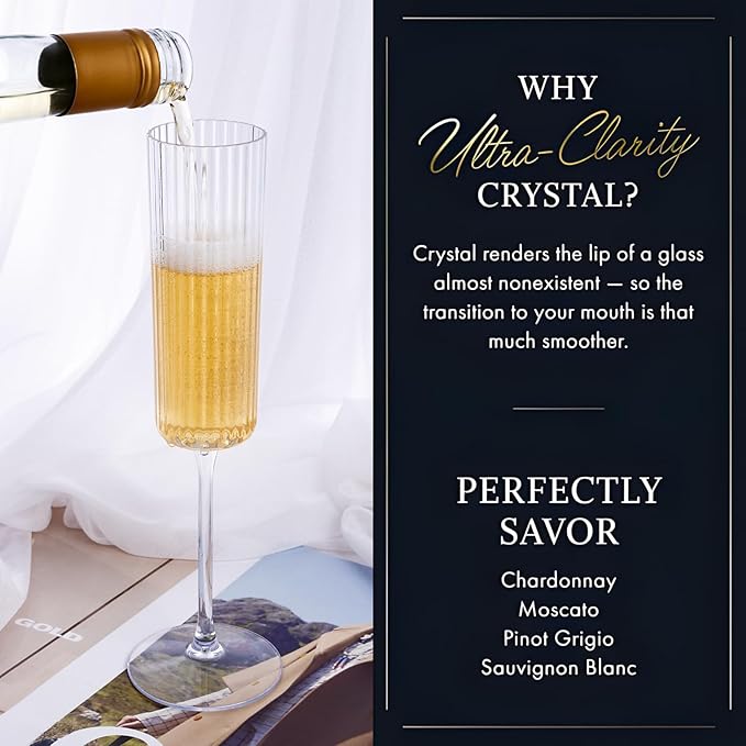 Ciaell 24 Pack Plastic Champagne Flutes - 6oz Ribbed Disposable Champagne - Image 4