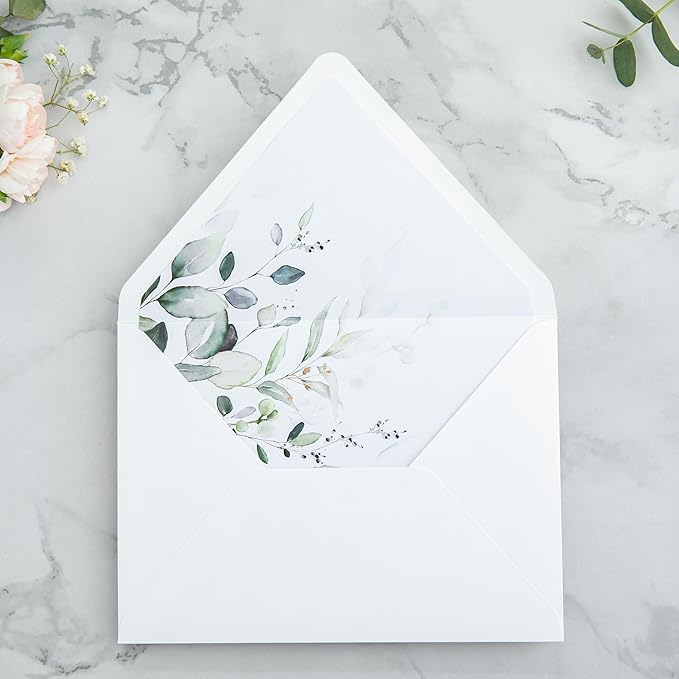 PONATIA 50PCS A7 Euro Flap Envelopes, 5.25 x 7.25'' Liner Envelope - Image 3