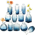 Bud Vases Set of 12, Gradient Blue Glass Vase Vintage Flower Vase by PHUNTTEK
