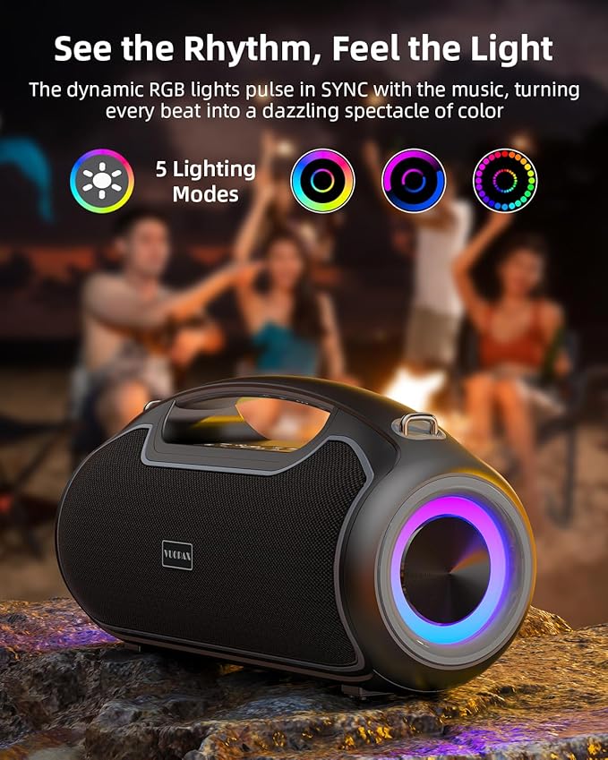 Portable Bluetooth Speakers Wireless Upgrade, 200W Peak Loud Sound/Deep Bass - Image 8