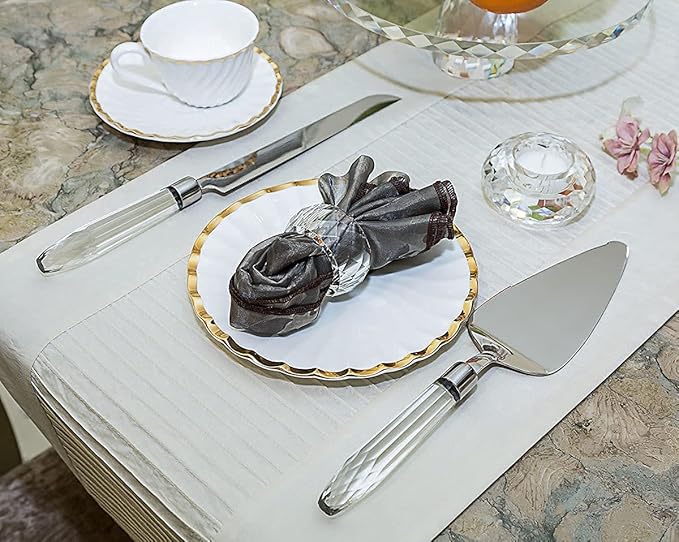 kitCom Crystal Napkin Ring Holders Set of 8, K9 Luxury Crystal Napkin Holder - Image 3