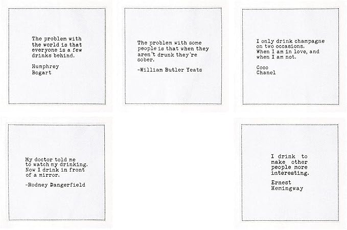 Five Star Napkins Drinking Quotes, Beverage Napkins, Bar Napkins, Cloth Napkins - Image 3