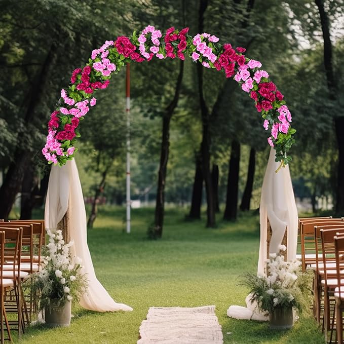 Floweroyal 4 Pack Artificial Flower Garlands 15.8FT Fake Rose Vines Silk - Image 6