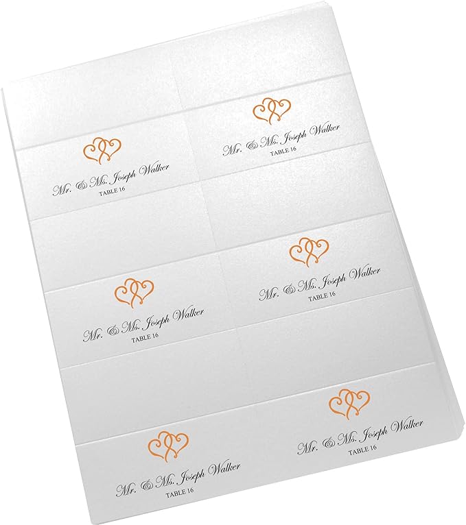 Linked Hearts Printable Place Cards, Laser & Inkjet Printers - Image 4