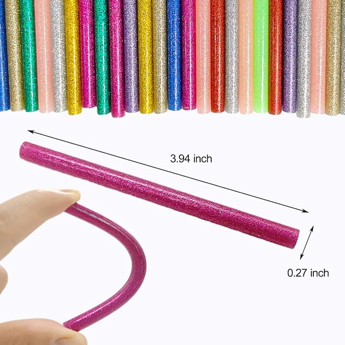 Glitter Hot Glue Sticks for Hot Glue Gun 14 Colors 84 Pack Bulk Colored Glitter - Image 2