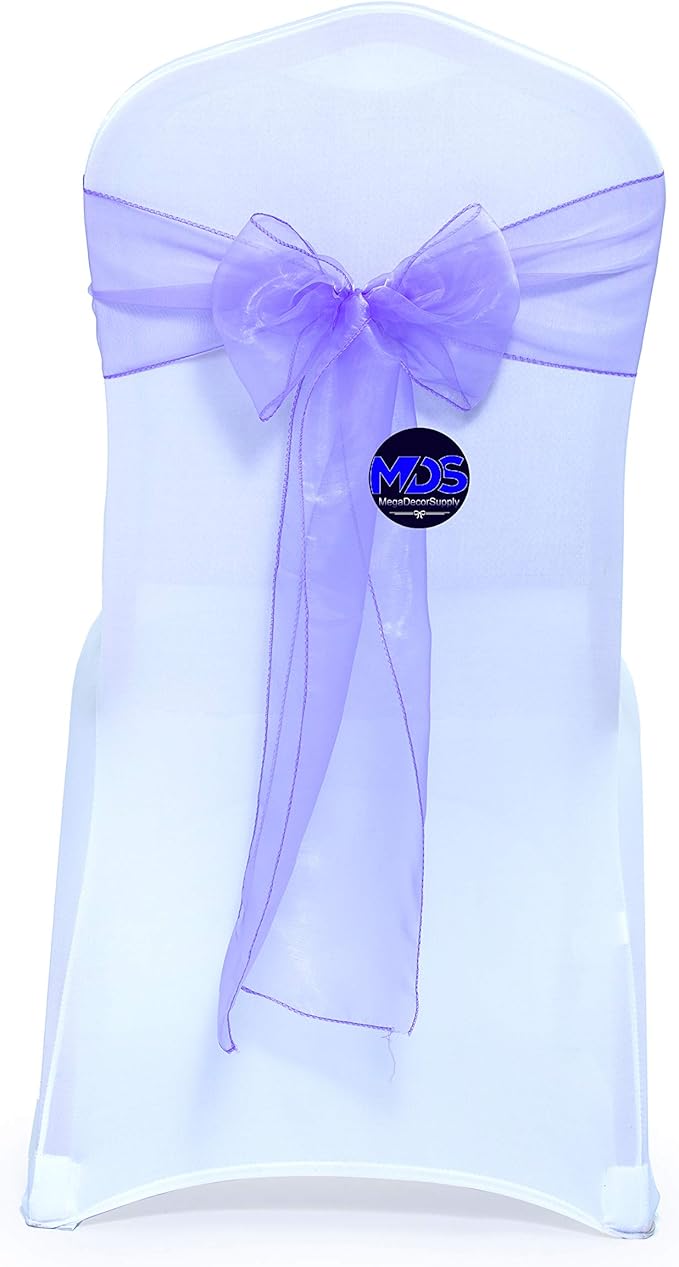 MDS Pack of 150 PCS Organza Chair Sashes Wider Dining Chair Bows Ribbon Tie Back by MDS
