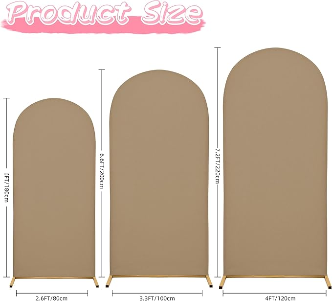 Wedding Arch Covers Arch Backdrop Cover Arch Stand Covers 7.2FT 6.6FT 6FT Set - Image 5