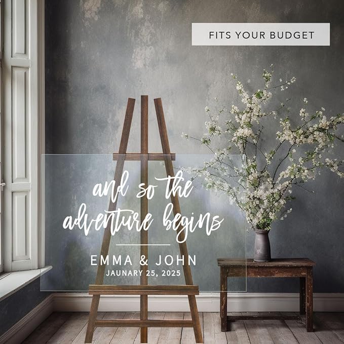 Andaz Press Custom Large Wedding Acrylic Sign, 16 x 24 Inches, The Adventure - Image 3