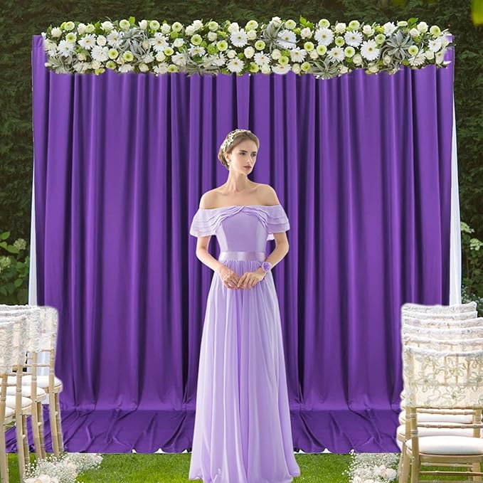 2 Panels Purple Backdrop Curtain, 10 x 7 Feet Background Curtains - Image 4