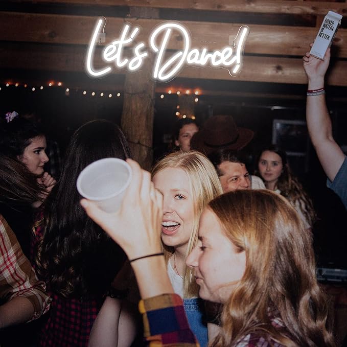 Let's Danced Neon Signs Let's Dance Neon Light Up Sign White Led Word Light - Image 7