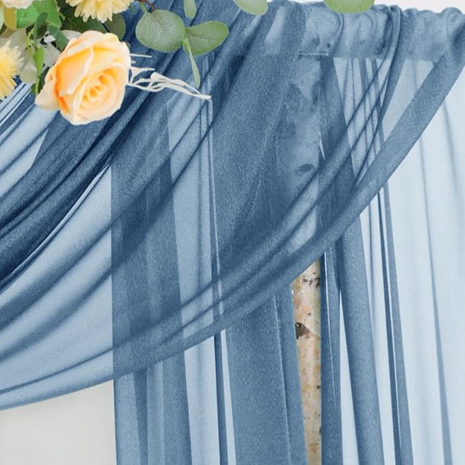 Fall Dusty Blue Wedding Arch Draping Fabric 1 Panel 29" × 20FT Sheer Drapes - Image 5