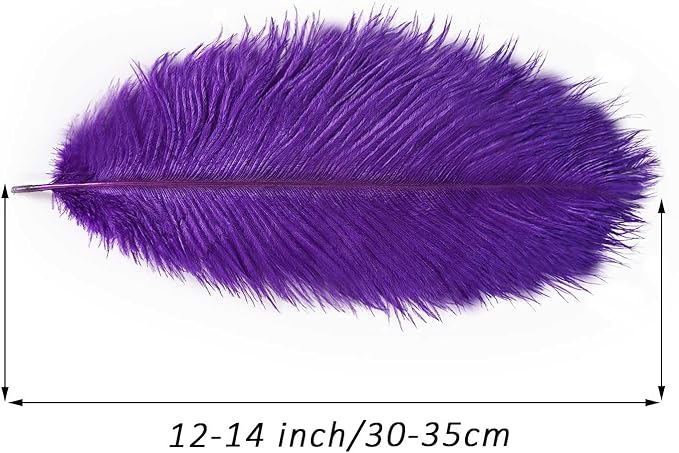 YAKRUNA 30PCS Purple Ostrich Feathers Bulk 12-14 Inches - Image 2