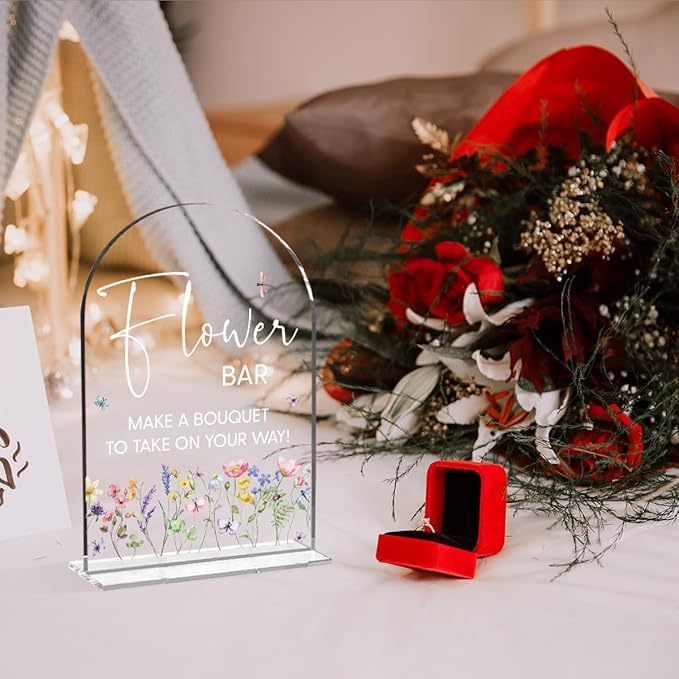 Flower Bar Sign Wedding Decor Clear Acrylic Table Sign - Image 6