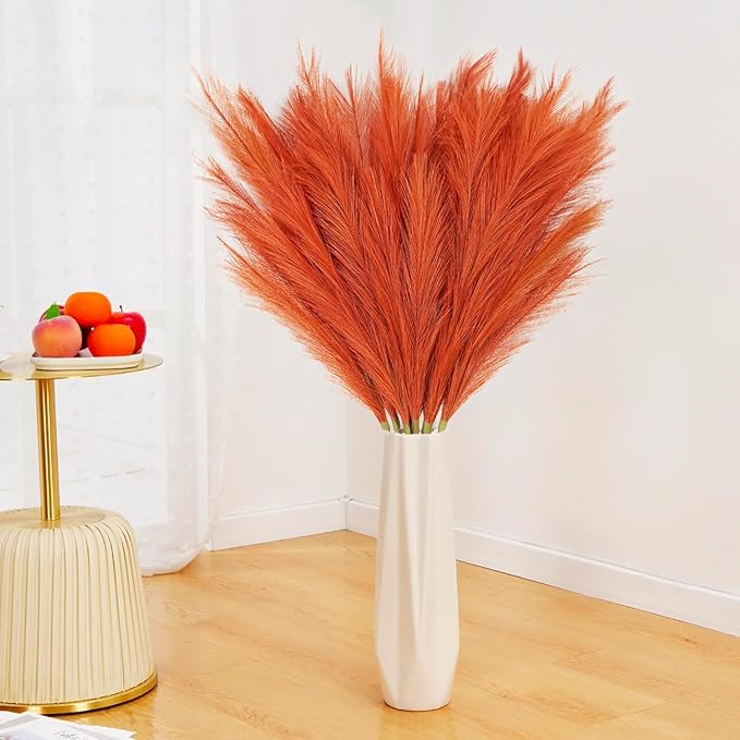 8pcs Orange Pampas Grass Tall - Image 7