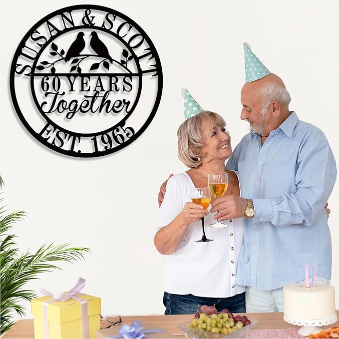 Personalized Wedding Anniversary Sign Gifts, Custom 50th 40th 65th 60th 25th - Image 3