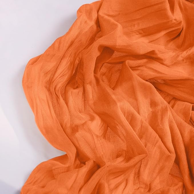 Orange Cheesecloth Table Runner 4 Pack Halloween Orange Table Runners Boho - Image 3
