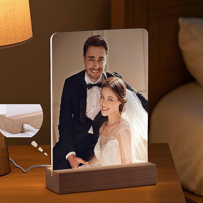 6" x 8"- 6 pcs Acrylic 4 pcs Frame Sublimation LED Acrylic Photo Frames Night - Image 2