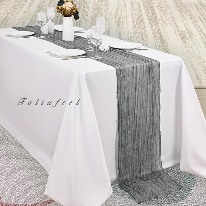 20 Pack Gray 10FT Cheesecloth Table Runner Rustic Gauze Fabric Cheese Cloth - Image 4