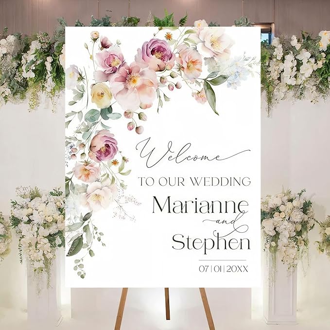 Personalized Welcome To Our Wedding Sign, Wedding Decorations, Flowers Wedding - Image 2