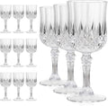Plastic Wine Glasses Set of 12 – 7oz Unbreakable Clear Drinking Glasses by CALBODE
