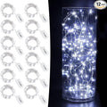 CYLAPEX 12 PCS Fairy Lights Cool White 3.3FT Silvery Copper Wire 20 LED String by CYLAPEX