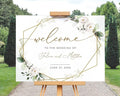 Greenery Wedding Welcome Sign by Custom