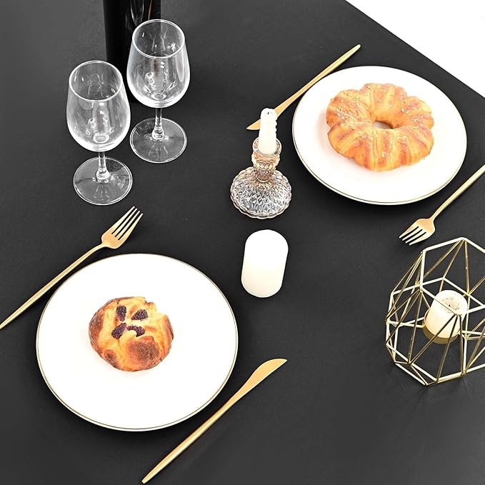 8 Pack Satin Tablecloth 90 x 156 Inch Black Rectangle Silky Satin Table Cover - Image 7