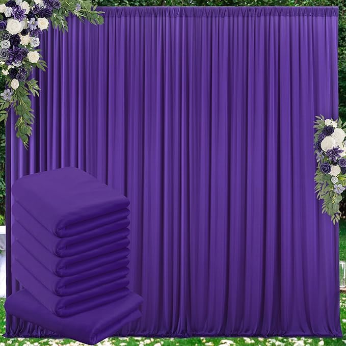 30 ft x 10 ft Wrinkle Free Purple Backdrop Curtain by Outpain