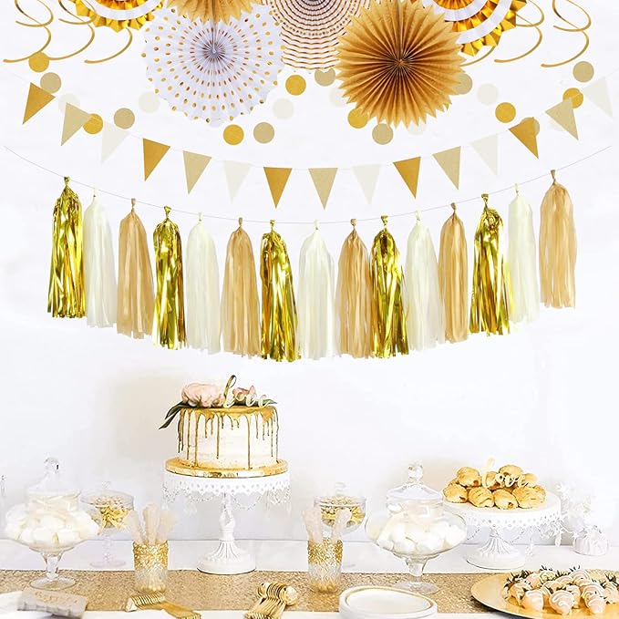 White Gold Bridal-Shower Engagement Party-Decorations - Image 5