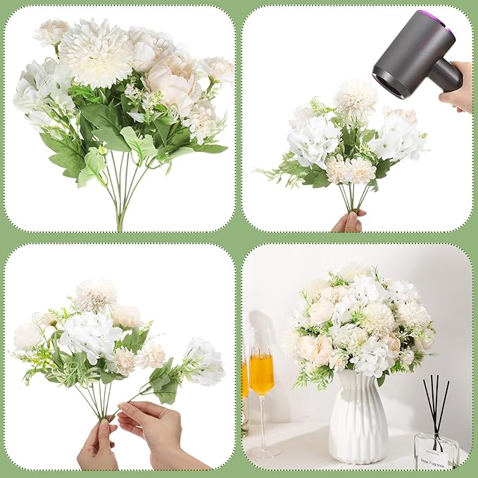 Tigeen Artificial Flowers Artificial Peonies Silk Flowers Faux Peony Fake Peony - Image 4