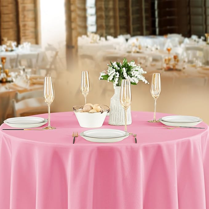 Fitable 8 Pack Round Tablecloths: Stain Resistant Wrinkle Free Circle Table - Image 8