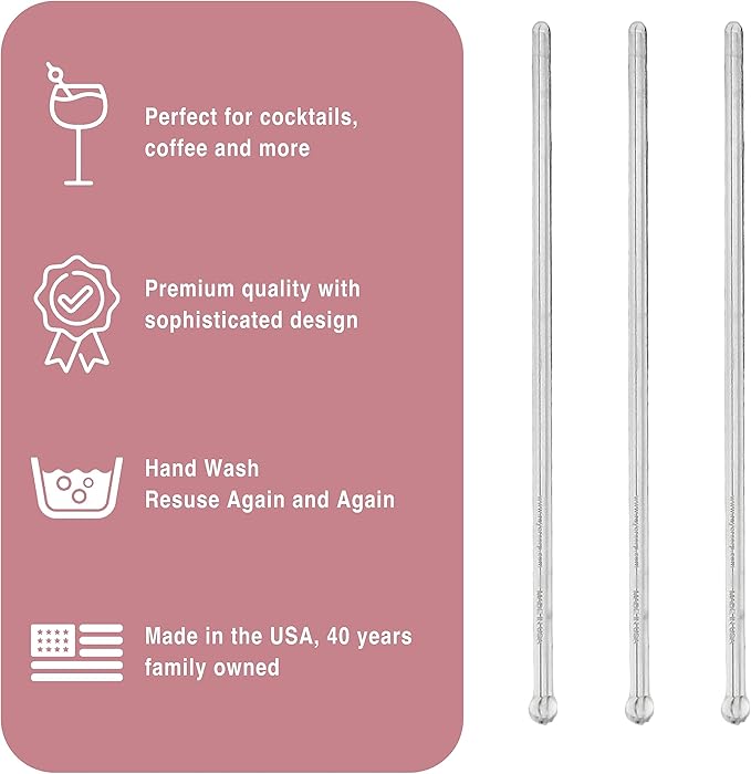 Coffee and Cocktail Stirrers, Reusable Plastic Drink Stirrer Sticks, 100 Ball - Image 3