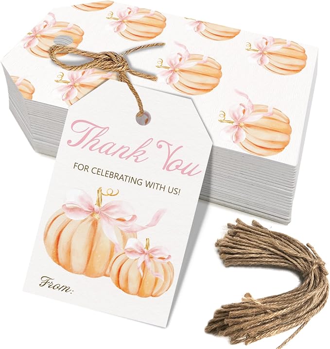50pcs Little Pumpkin Thank You Tags by Aukolass