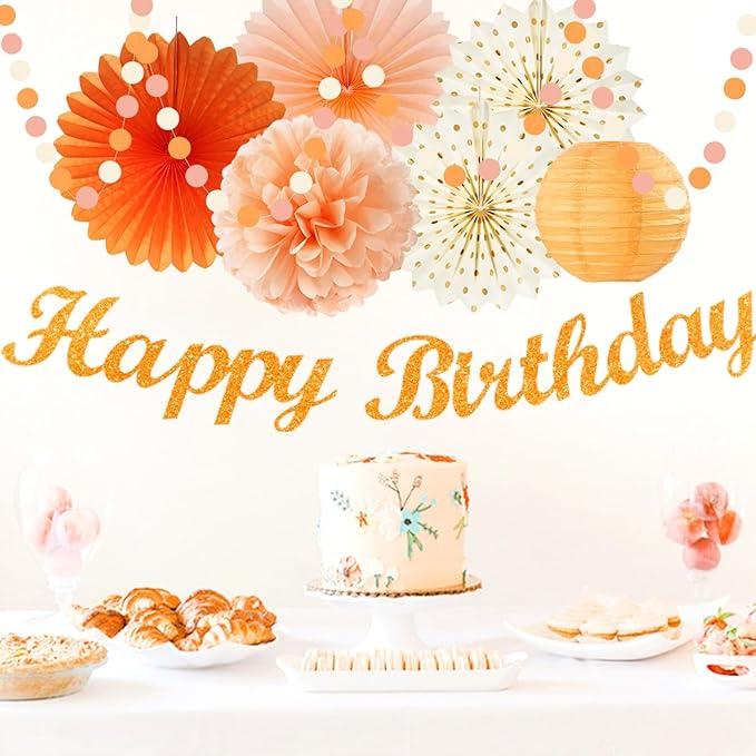 Orange-Beige Fal Boho Birthday Party-Decorations - Image 4