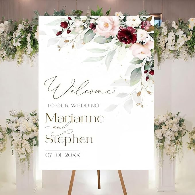 Personalized Welcome To Our Wedding Sign, Wedding Decorations, Flowers Wedding - Image 2
