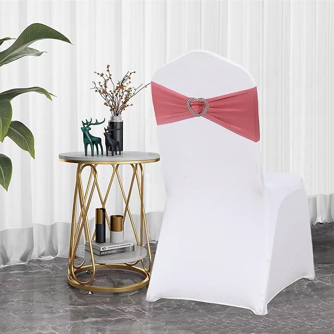 Coral Red Chair Sashes 25 Pack Spandex Coral Red Sashes - Image 3
