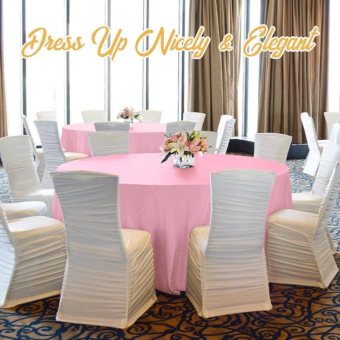 BRILLMAX 6 Pack Pink Round Tablecloths 132 Inch - Image 8
