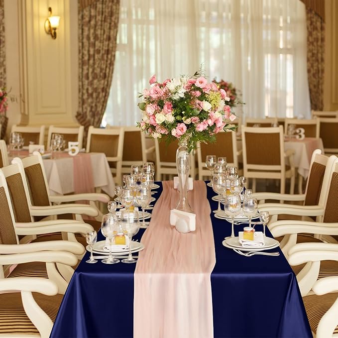 TURSTIN 4 Packs Satin Tablecloth 102 x 58 Inch Overlay Satin Table Cover - Image 7