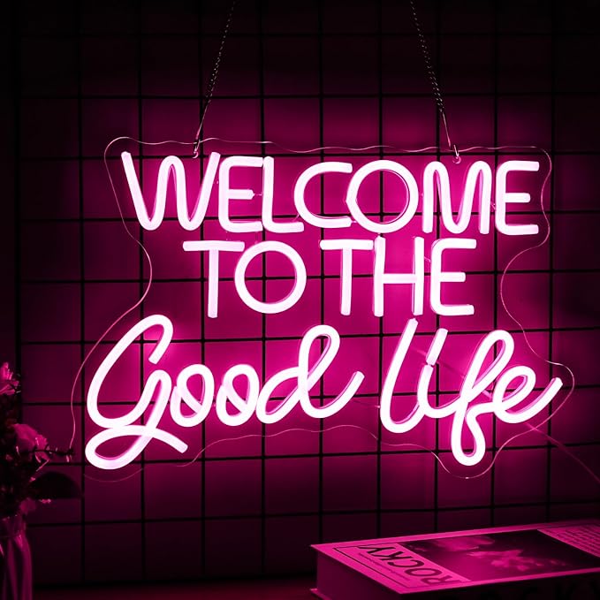 Welcome To The Good Life Neon Sign Letter LED Neon Lights Dimmable USB Powered - Image 2