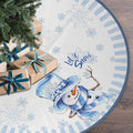 Let It Snow Snowman Christmas Tree Skirt 48 Inches, Winter Xmas Tree Mat by BULINGLY