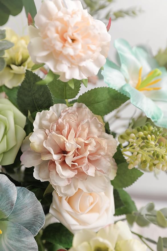 Serra Flora Artificial Flower Combo Fake Peony Rose Silk Flowers - Image 7