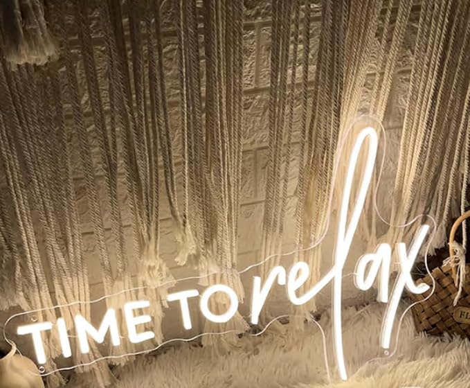 Time To Relax Neon Sign, Custom Bathroom Decor LED Neon Light Bedroom Beauty - Image 4