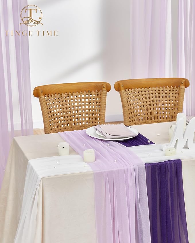 TINGE TIME 3 Panels Wedding Arch Draping Fabric - Image 7