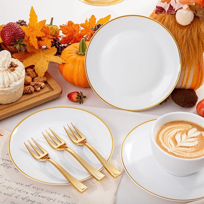 Festiva 200Pcs Gold Dessert Plates 6.3" - Image 6