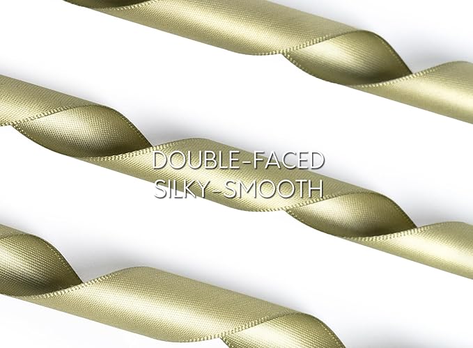 Sage Green Satin Ribbon 7/8 Inch x 50 Yards Double-Faced Ribbons - Image 3