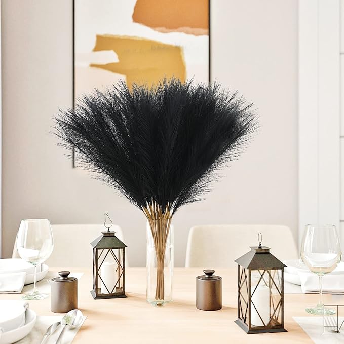 50pcs Faux Pampas Grass, 21.6" Short Artificial Pompous Grass Floral Fake - Image 4