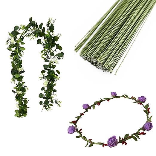 100 Pieces 18 Gauge Green Paper Covered Floral Wire Stems - Image 5