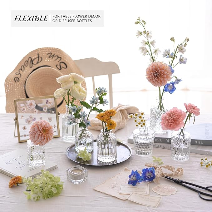 24pcs Glass Bud Vase Set, Small Clear Flower Vases - Image 4