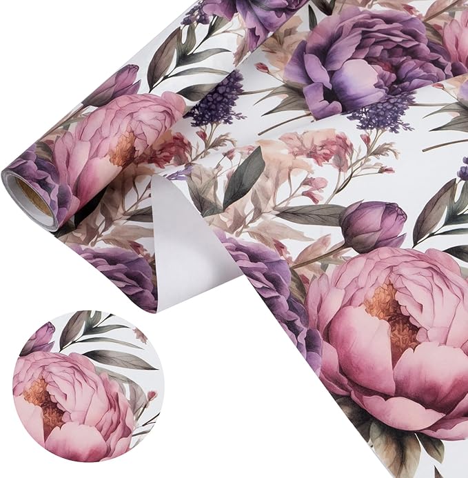 WRAPAHOLIC Kraft Floral Wrapping Paper - Image 3